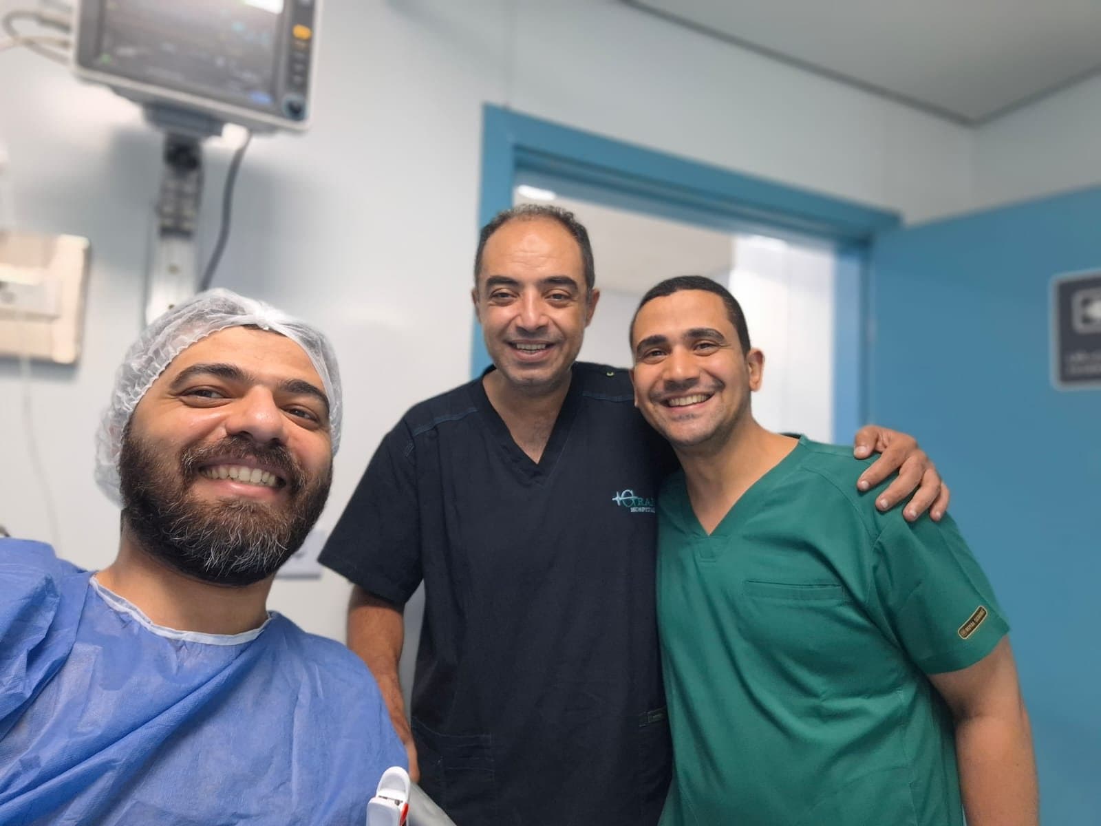 Before a procedure, with the theatre team
