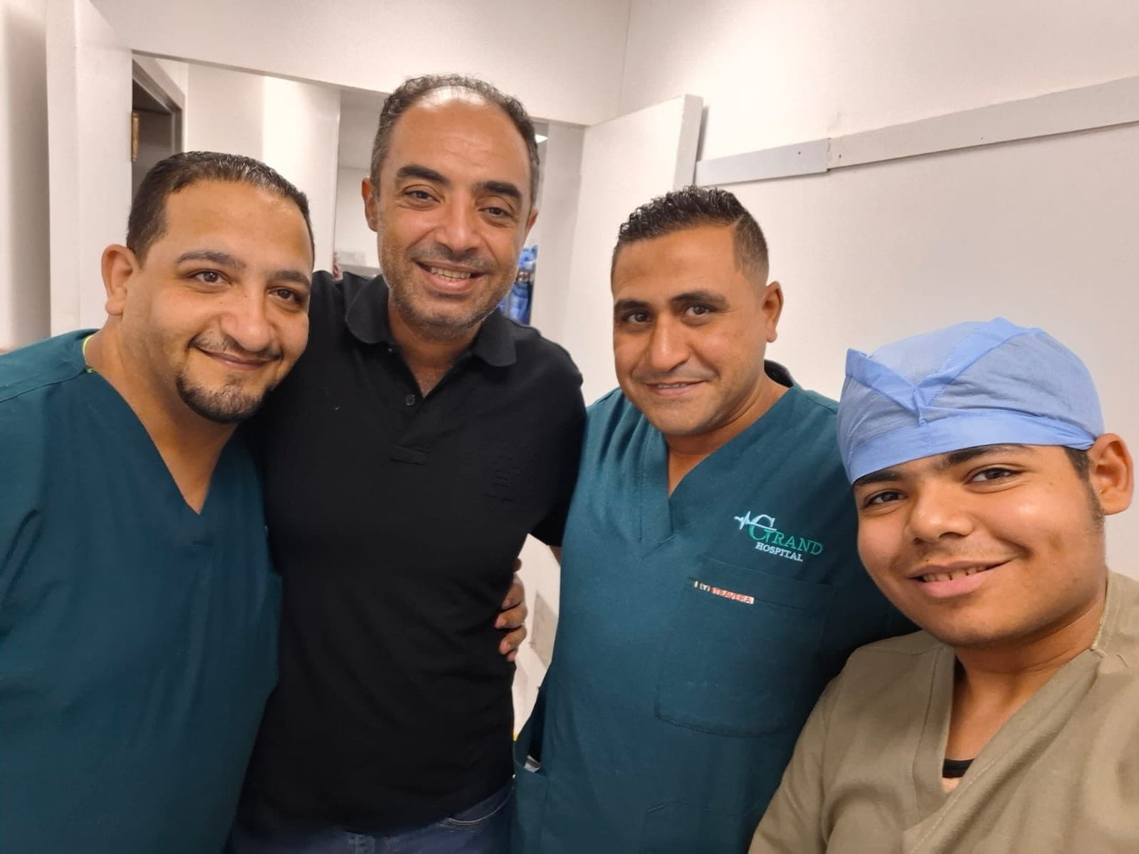 With the surgical team at Grand Hospital